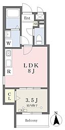 クレイン中村公園 1LDKの間取図画像