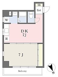 レジデンシア東別院 1DKの間取図画像