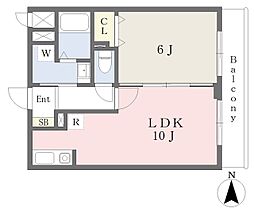 アルバ志賀本通 1LDKの間取図画像