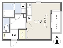 ルシエル東海通サウス ワンルームの間取図画像