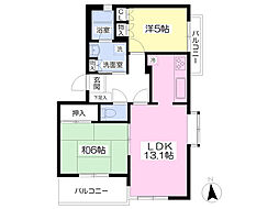 アルバーレ芦花公園 2LDKの間取図画像