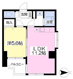 グラン・フォレスト 1LDKの間取図画像