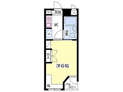 モンフォール豪徳寺 1Kの間取図画像
