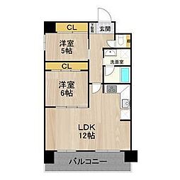 テン・フォーティ 3階2LDKの間取り