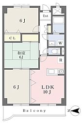 近鉄奈良線 河内小阪駅 徒歩14分の賃貸マンション 7階3LDKの間取り
