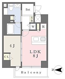リンクハウス南堀江 6階1LDKの間取り