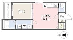 ＴＹ−Ｃｕｂｉｘ　ＣＡＳＡ　II 1階1LDKの間取り