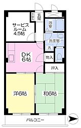ロイヤルヴィラ・壱番館 2SDKの間取図画像