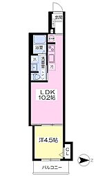 Fメゾン住吉 1LDKの間取図画像