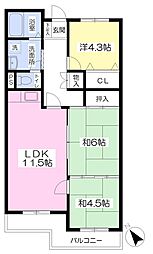 サンクス2ndハイツ 3LDKの間取図画像