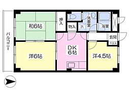 ロイヤルヴィラ・壱番館 3DKの間取図画像