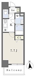 ハートフルスイーツ今里 1Kの間取図画像