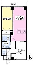 HERITAGE徳庵 1SLDKの間取図画像