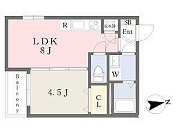 セレナ平林 1LDKの間取図画像