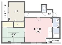 ヌベールマツイ 2LDKの間取図画像