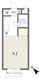 ティクアスアパート ワンルームの間取図画像
