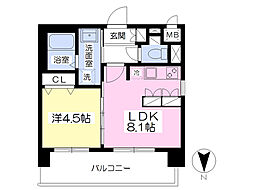 ミリオンコンフォート新今里 1LDKの間取図画像