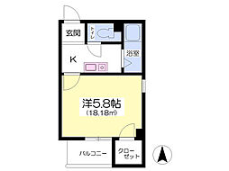 メゾンナカムラ 1Kの間取図画像