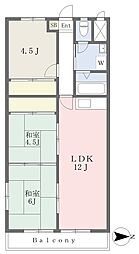 コトブキマンション2号館 3LDKの間取図画像