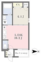 シャルム南巽 1LDKの間取図画像