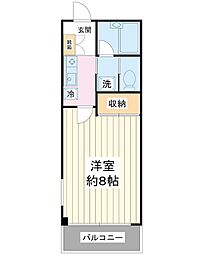 レクス471 2階1Kの間取り