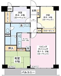 行徳ハイツ 3LDKの間取図画像