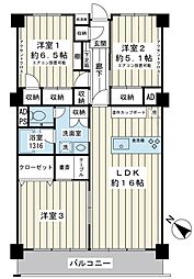 ソフトタウン行徳A棟 3LDKの間取図画像