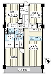 ソフトタウン行徳A棟 3LDKの間取図画像