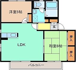 セロウタウンD 2LDKの間取図画像