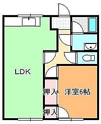 ニューリバートレビ 1LDKの間取図画像