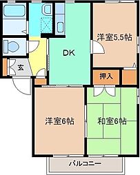 トミーフレアE 3DKの間取図画像