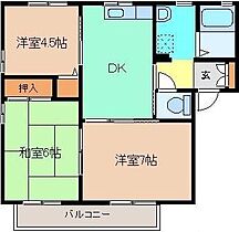 パークアベニュー　Ｂ 202 ｜ 群馬県太田市大原町383-23（賃貸アパート3DK・2階・50.81㎡） その2