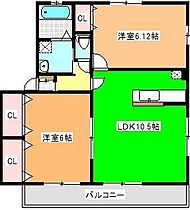 モンテ　Ａ 101 ｜ 群馬県桐生市相生町2丁目1073-22（賃貸アパート2LDK・1階・52.17㎡） その2