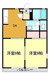 セフィラＡＣＥ 1階2DKの間取り