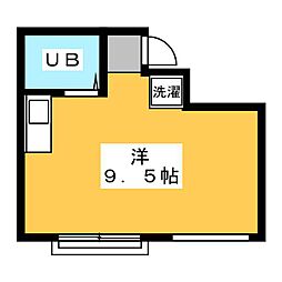 メゾンヒル 2階ワンルームの間取り