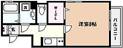 ルイシャトレー 1Kの間取図画像