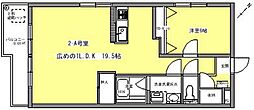 アダージョ住吉 1LDKの間取図画像