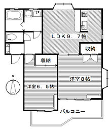 ピュアハイツ 2LDKの間取図画像
