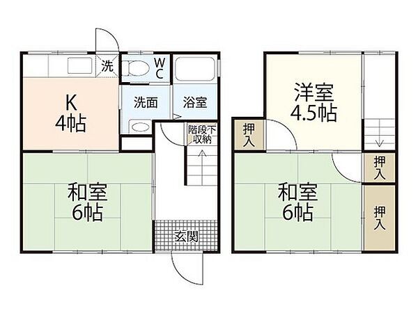 岡山県岡山市中区赤田(賃貸一戸建3K・--・52.99㎡)の写真 その2