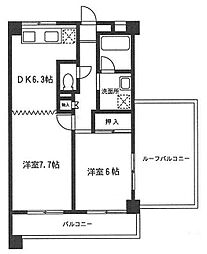 ラフォンタナ 2DKの間取図画像