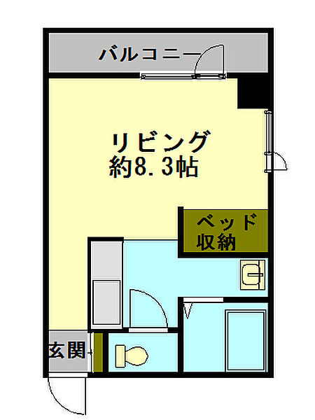 パレドシャンス 302｜北海道小樽市相生町(賃貸マンション1K・3階・26.40㎡)の写真 その2