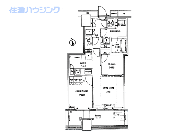 間取り ＷＯＲＬＤ　ＴＯＷＥＲ　ＲＥＳＩＤＥＮＣＥ 22階/-