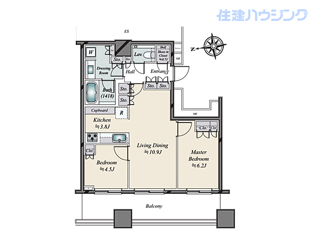 間取り ＷＯＲＬＤ　ＴＯＷＥＲ　ＲＥＳＩＤＥＮＣＥ 26階/-