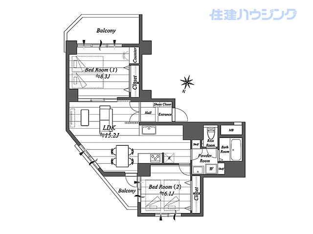 間取り ライオンズマンション南平台 4階/-