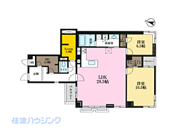 ハイ・トリオ赤坂八丁目 2SLDKの間取図画像