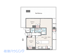 自由が丘アーバンライフ 2LDKの間取図画像