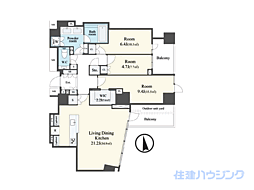 ザ・パークハウス西麻布レジデンス 3LDKの間取図画像