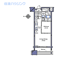 パークコート南麻布 1LDKの間取図画像
