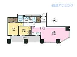シティタワー新宿新都心 2LDKの間取図画像