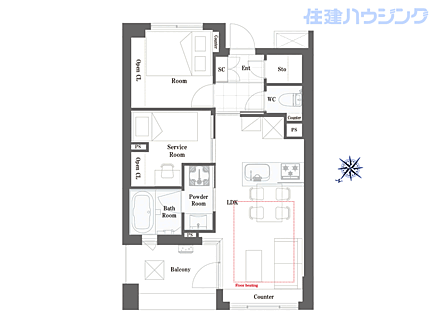 2LDK 間取り